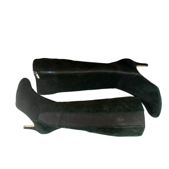 ADRIENNE VITTADINI! BLACK GENUINE SUEDE LEATHER W/ELASTIC STRETCH BOOTS! SZ 6M - Picture 6 of 9